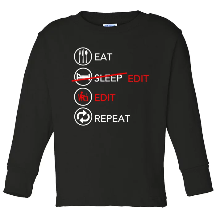 Video Editing Gift Film Making Gift For Video Editor Gift Toddler Long Sleeve Shirt