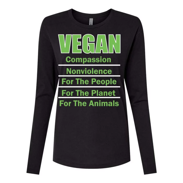 Vegan Message Womens Cotton Relaxed Long Sleeve T-Shirt