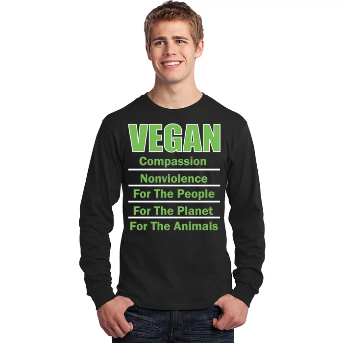 Vegan Message Long Sleeve Shirt