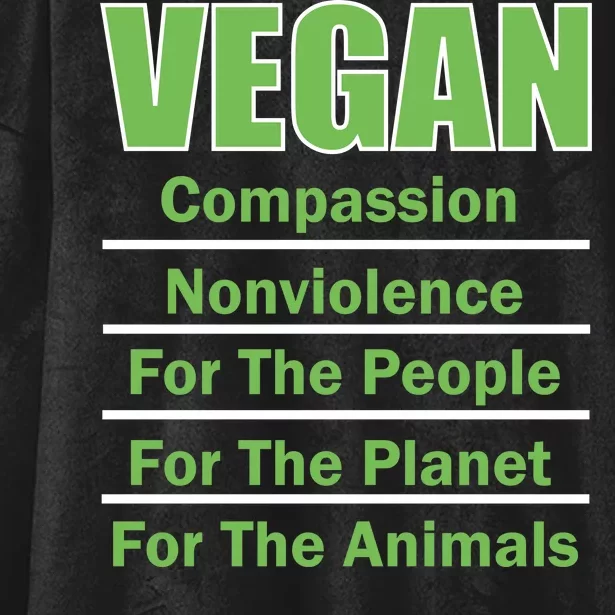 Vegan Message Hooded Wearable Blanket