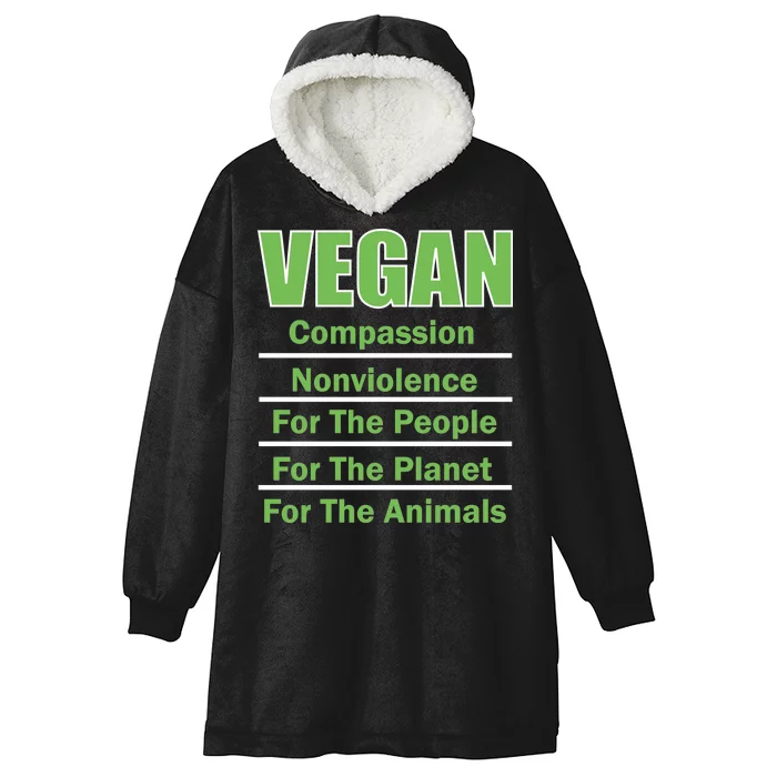 Vegan Message Hooded Wearable Blanket