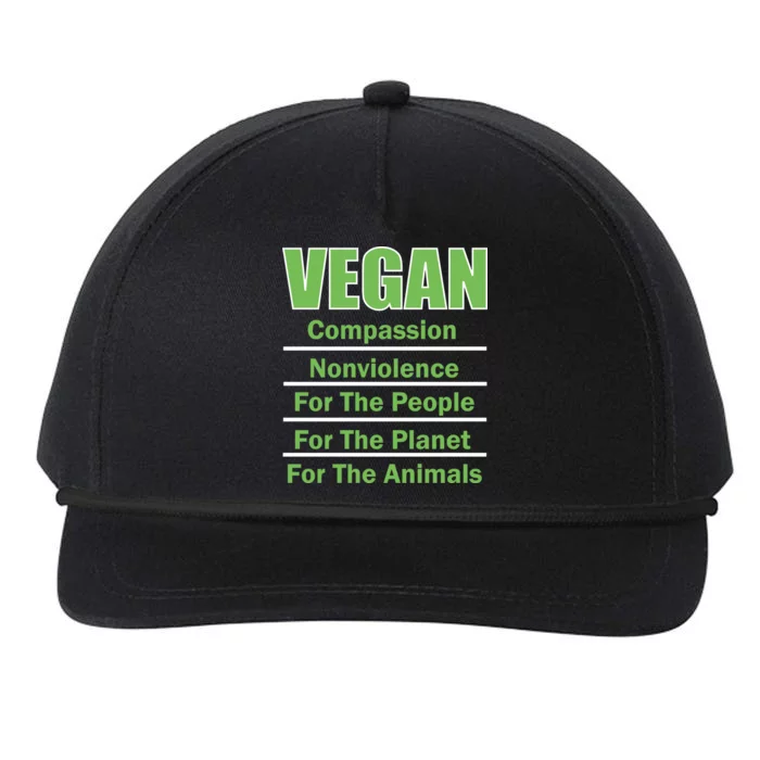 Vegan Message Snapback Five-Panel Rope Hat