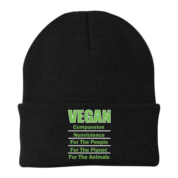 Vegan Message Knit Cap Winter Beanie