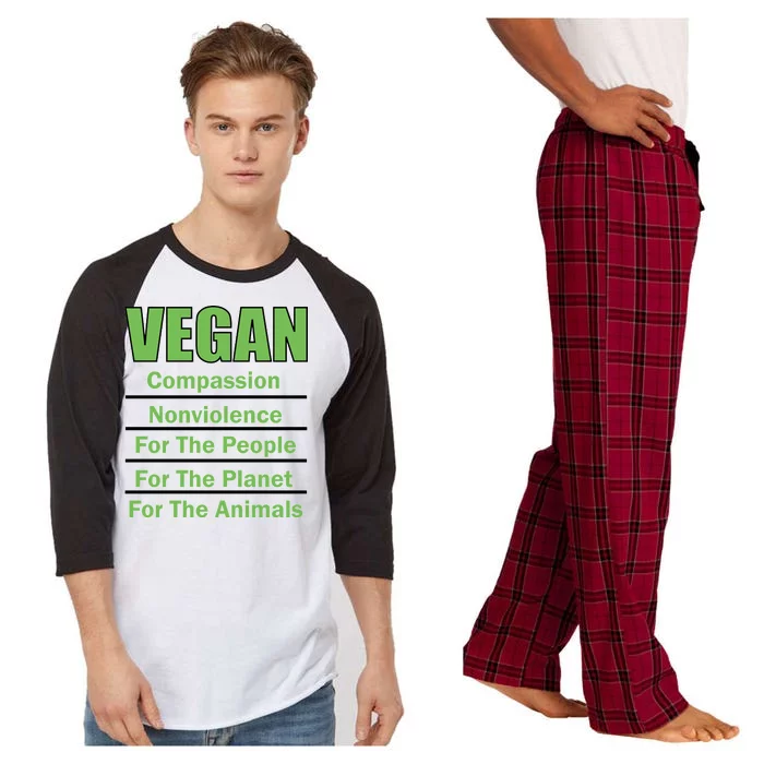 Vegan Message Raglan Sleeve Pajama Set