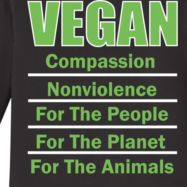 Vegan Message Baby Long Sleeve Bodysuit