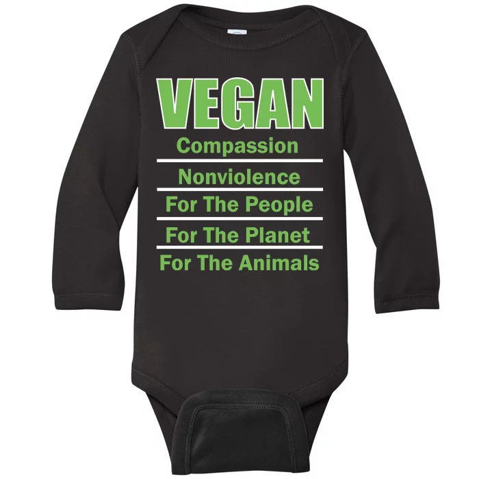 Vegan Message Baby Long Sleeve Bodysuit