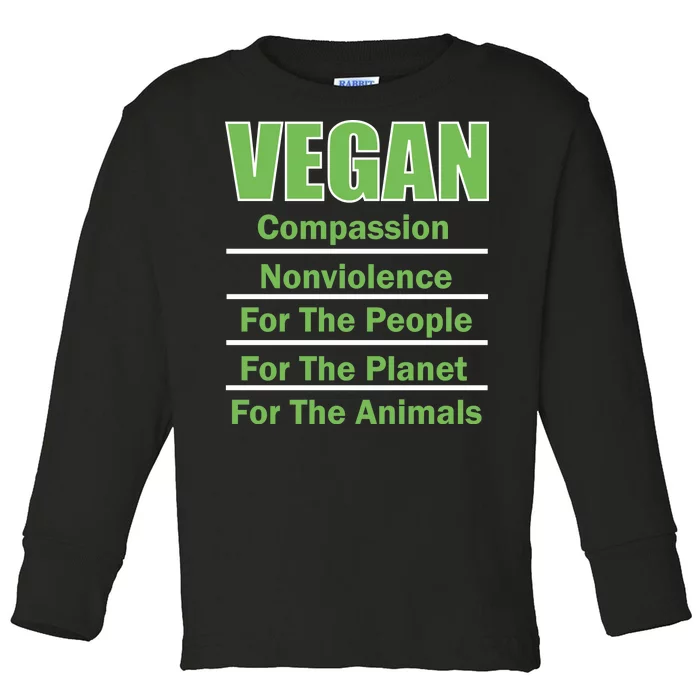 Vegan Message Toddler Long Sleeve Shirt