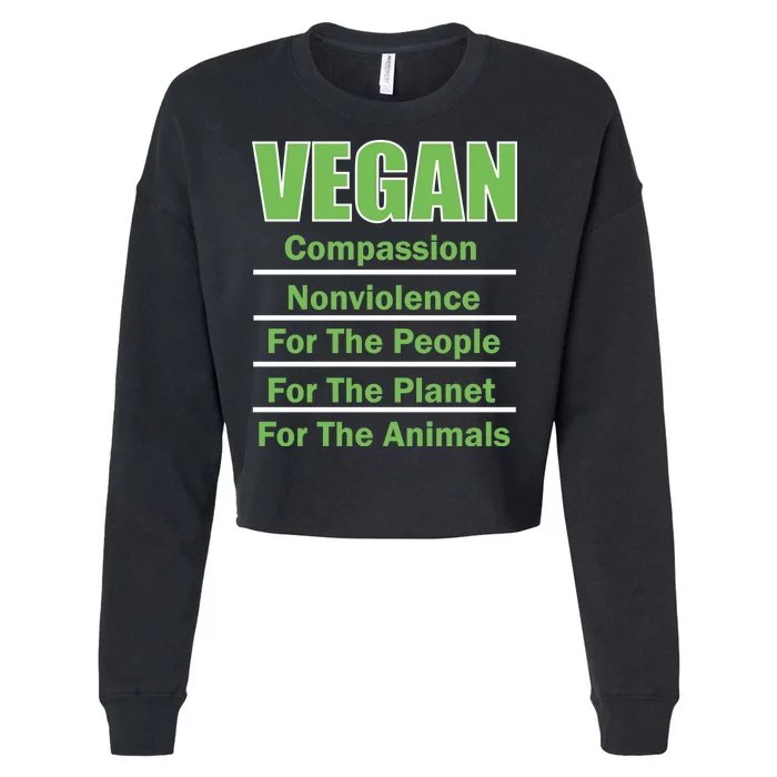 Vegan Message Cropped Pullover Crew