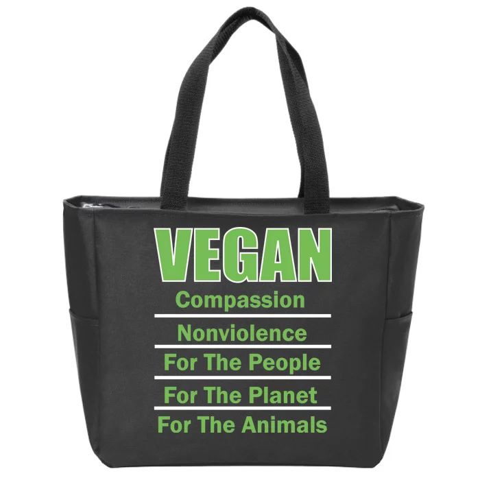 Vegan Message Zip Tote Bag