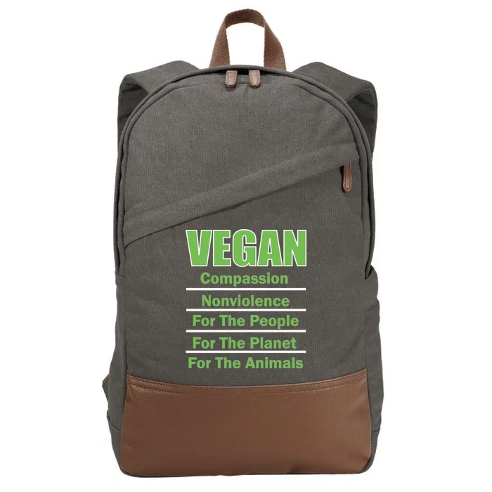 Vegan Message Cotton Canvas Backpack