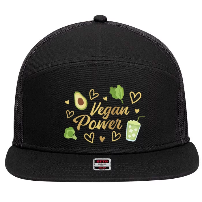 Vegan Power 7 Panel Mesh Trucker Snapback Hat