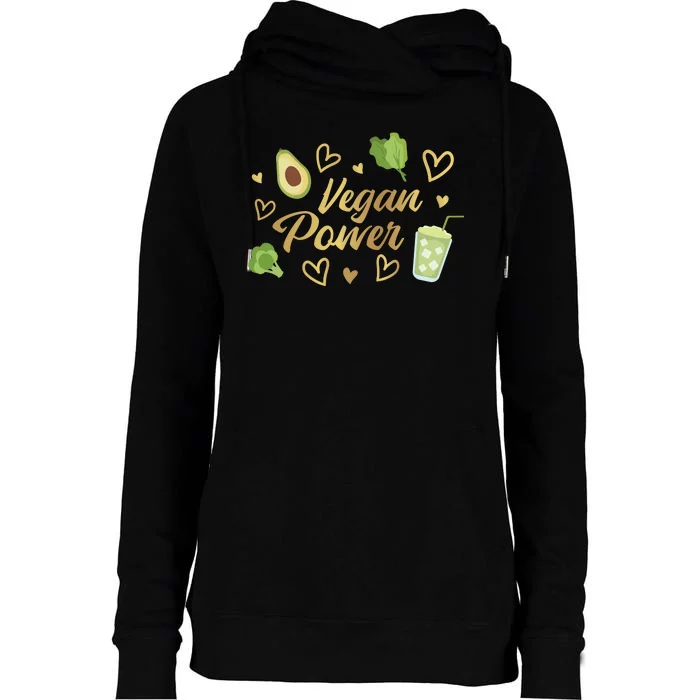 Vegan Power Womens Funnel Neck Pullover Hood