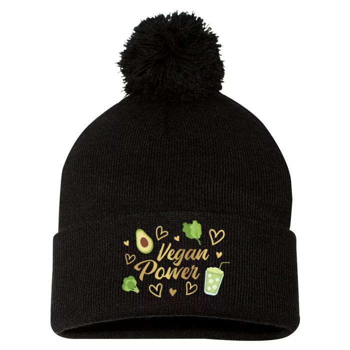 Vegan Power Pom Pom 12in Knit Beanie