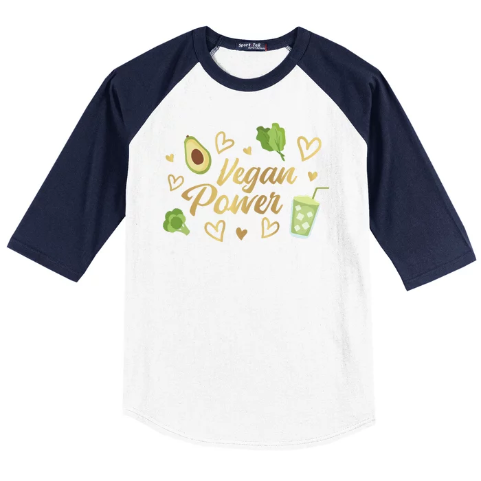 Vegan Power Baseball Sleeve Shirt