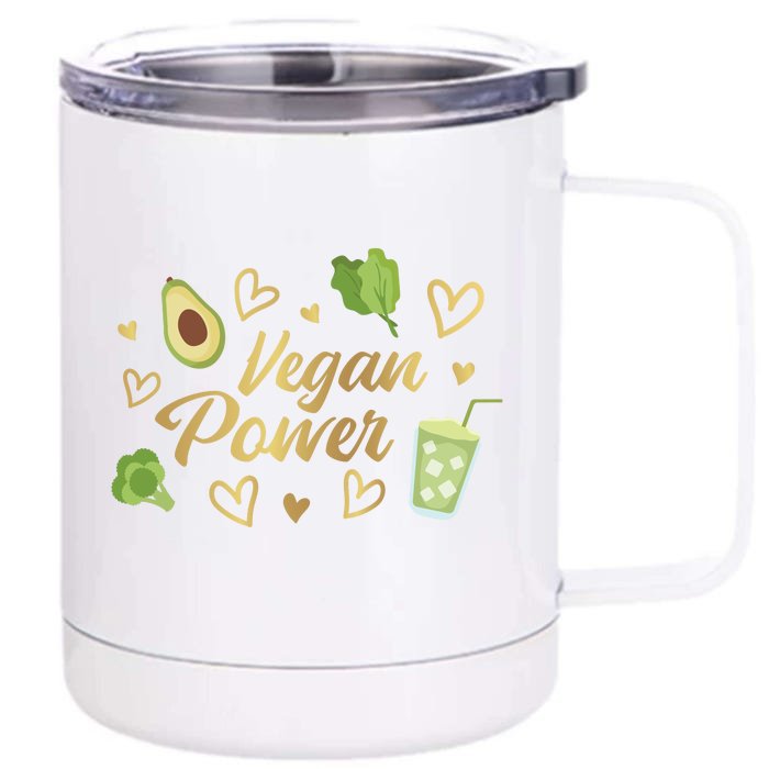 Vegan Power Front & Back 12oz Stainless Steel Tumbler Cup