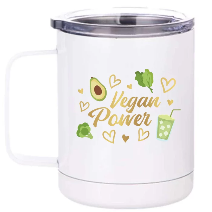 Vegan Power Front & Back 12oz Stainless Steel Tumbler Cup