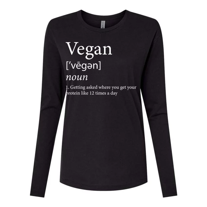 Vegan Protein Definition Womens Cotton Relaxed Long Sleeve T-Shirt