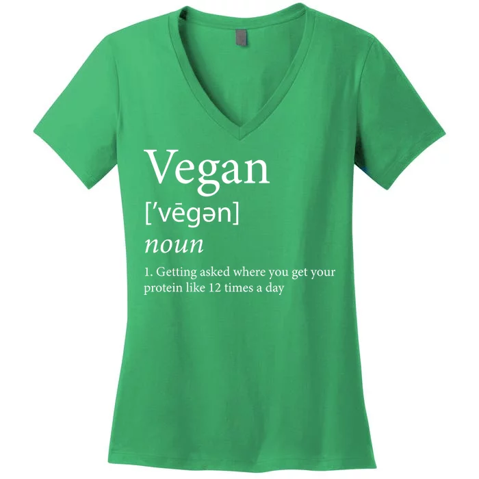 Vegan Protein Definition Women's V-Neck T-Shirt