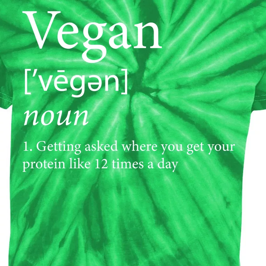 Vegan Protein Definition Kids Tie-Dye T-Shirt