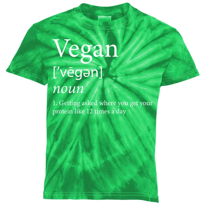 Vegan Protein Definition Kids Tie-Dye T-Shirt