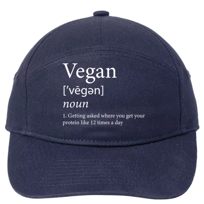 Vegan Protein Definition 7-Panel Snapback Hat