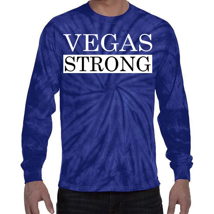 Vegas Strong Classy News Text Tie-Dye Long Sleeve Shirt