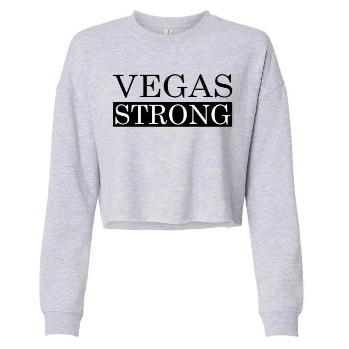 Vegas Strong Classy News Text Cropped Pullover Crew