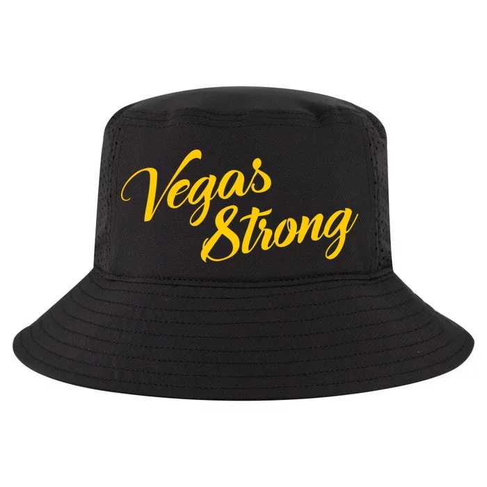 Vegas Strong Gold Script Cool Comfort Performance Bucket Hat