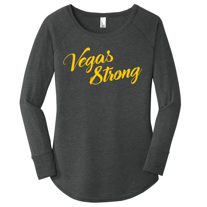 Vegas Strong Gold Script Women's Perfect Tri Tunic Long Sleeve Shirt