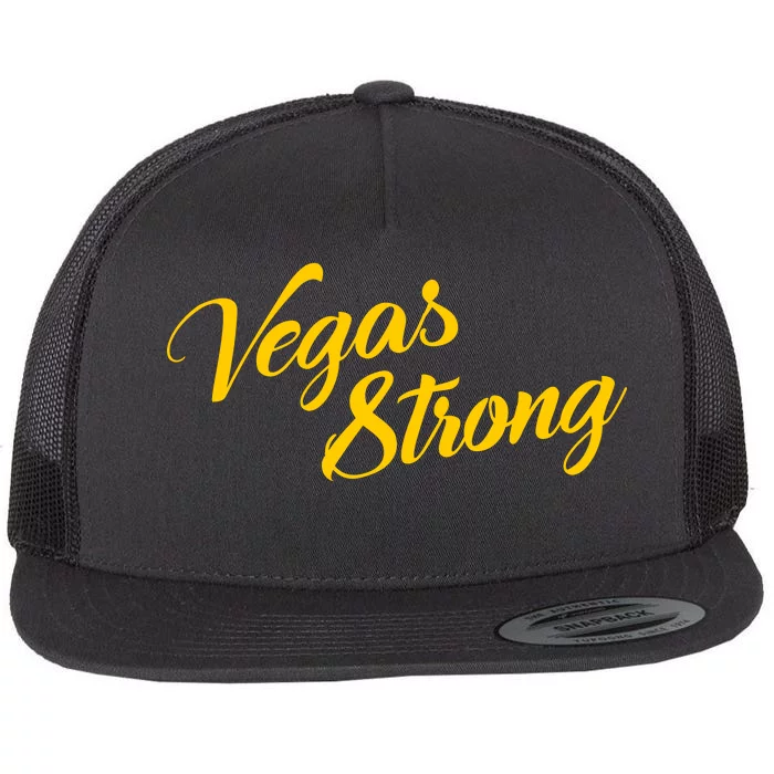 Vegas Strong Gold Script Flat Bill Trucker Hat