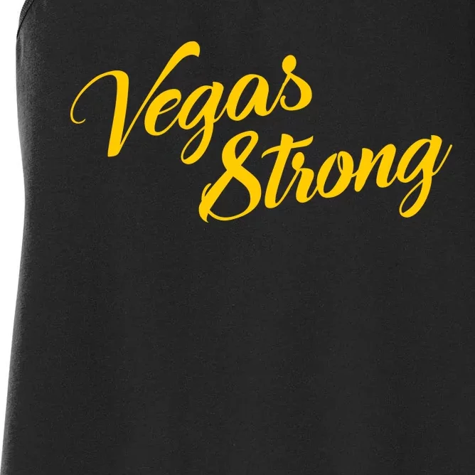 Vegas Strong Gold Script Women's Racerback Tank