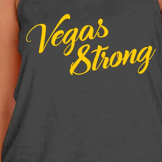 Vegas Strong Gold Script Women's Knotted Racerback Tank