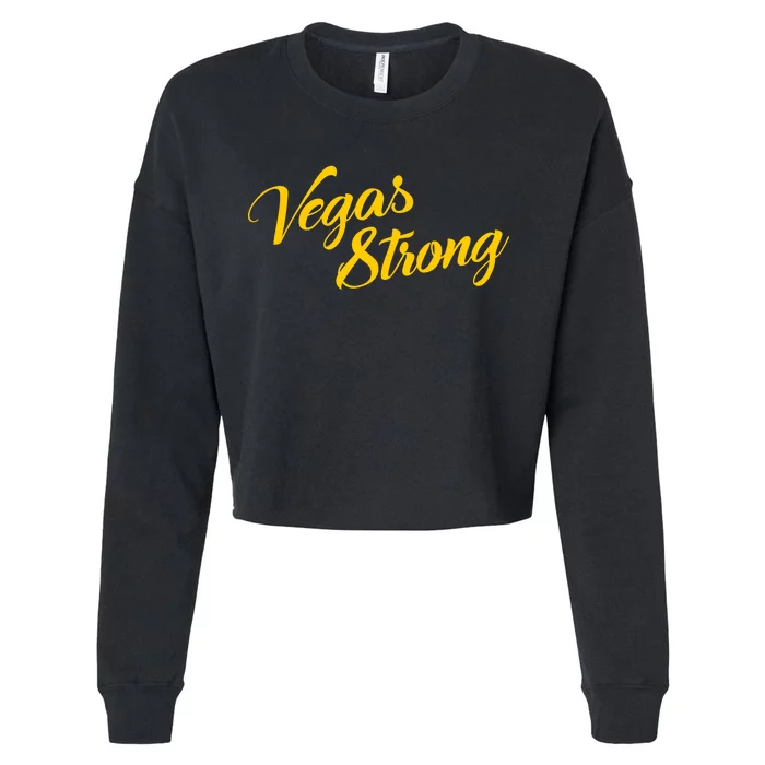 Vegas Strong Gold Script Cropped Pullover Crew