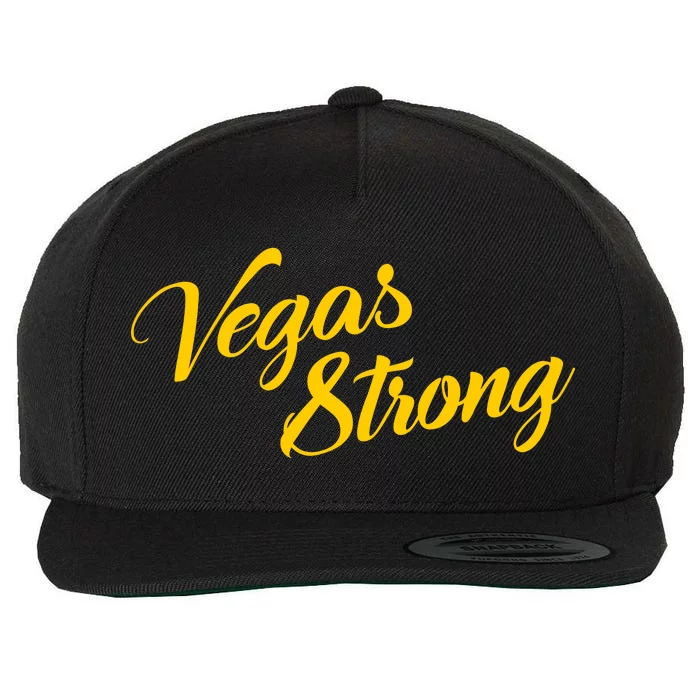 Vegas Strong Gold Script Wool Snapback Cap