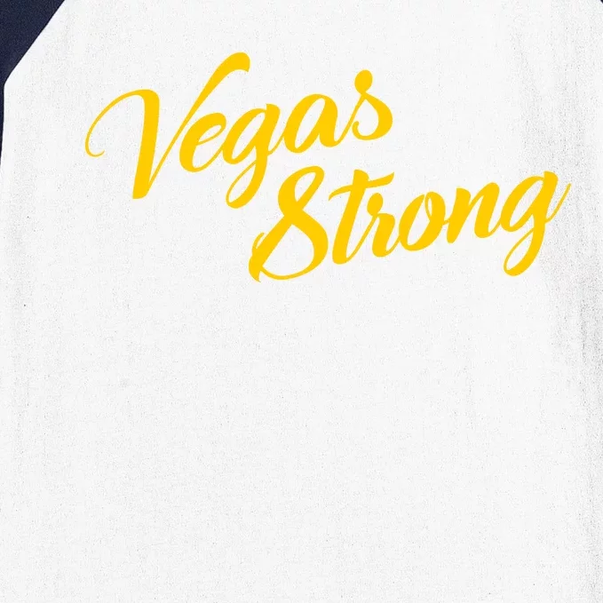 Vegas Strong Gold Script Baseball Sleeve Shirt