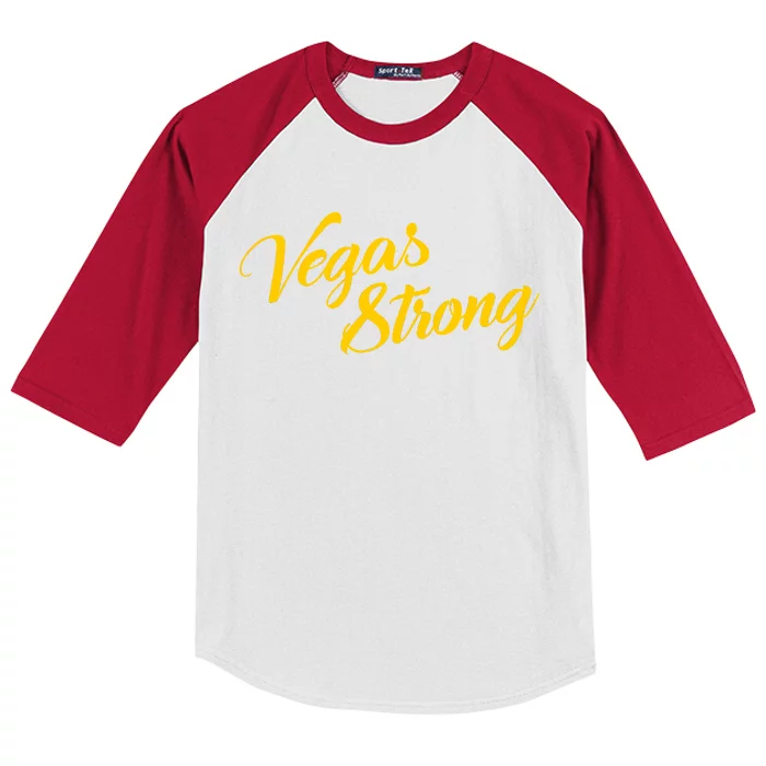 Vegas Strong Gold Script Kids Colorblock Raglan Jersey