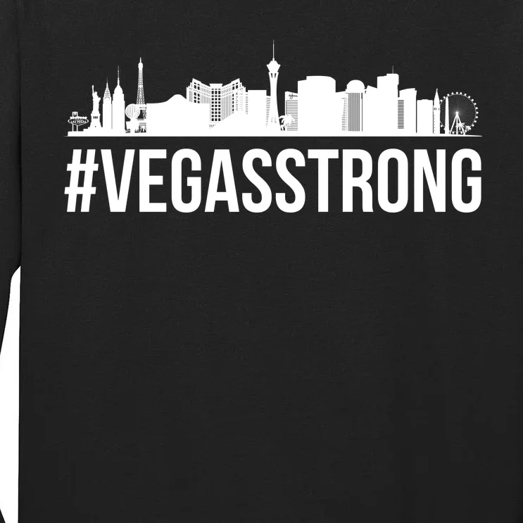 Vegas Strong Hastag #vegasstrong Skyline Tall Long Sleeve T-Shirt