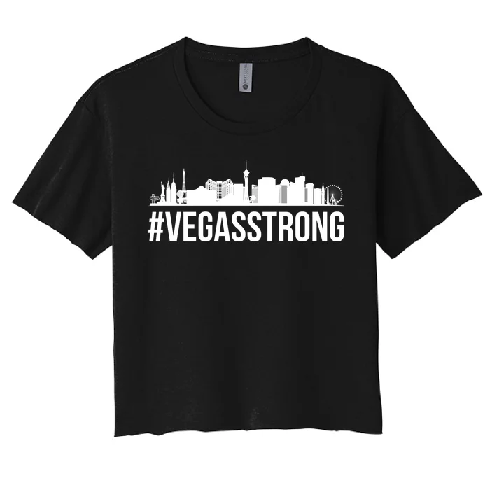 Vegas Strong Hastag #vegasstrong Skyline Women's Crop Top Tee