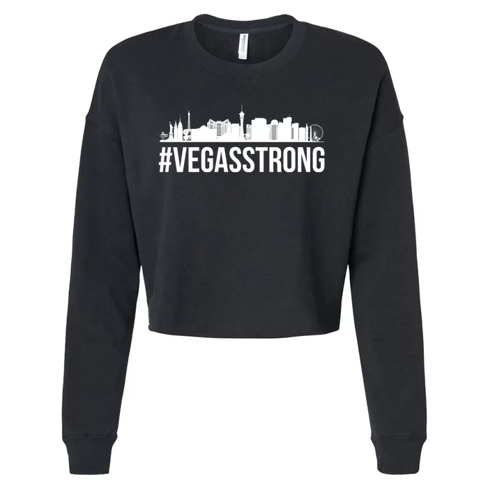 Vegas Strong Hastag #vegasstrong Skyline Cropped Pullover Crew