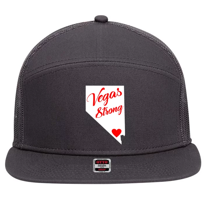 Vegas Strong Nevada Heart Script 7 Panel Mesh Trucker Snapback Hat