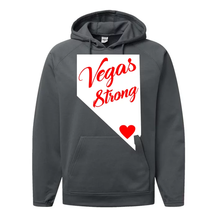 Vegas Strong Nevada Heart Script Performance Fleece Hoodie