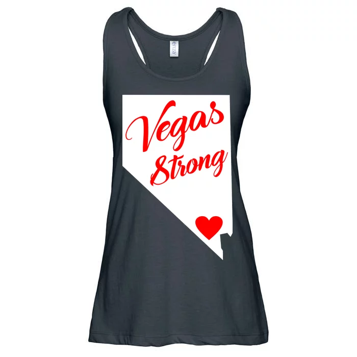 Vegas Strong Nevada Heart Script Ladies Essential Flowy Tank