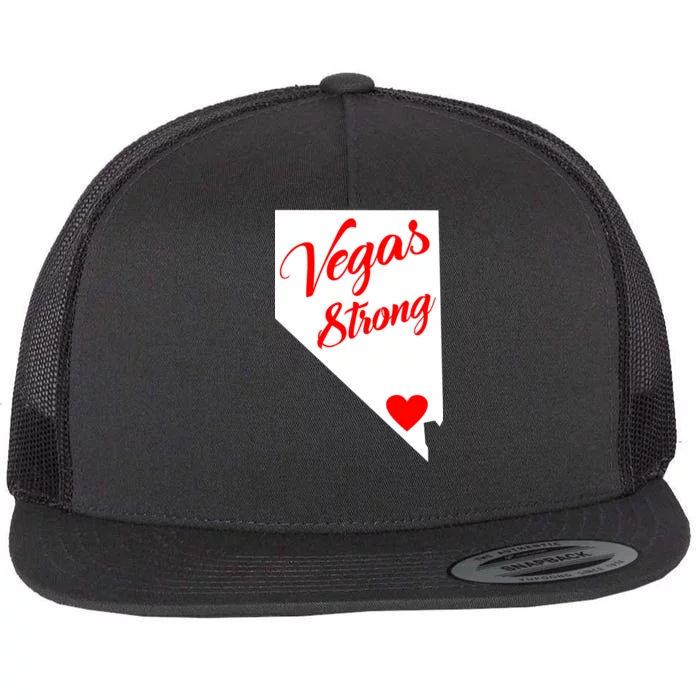 Vegas Strong Nevada Heart Script Flat Bill Trucker Hat