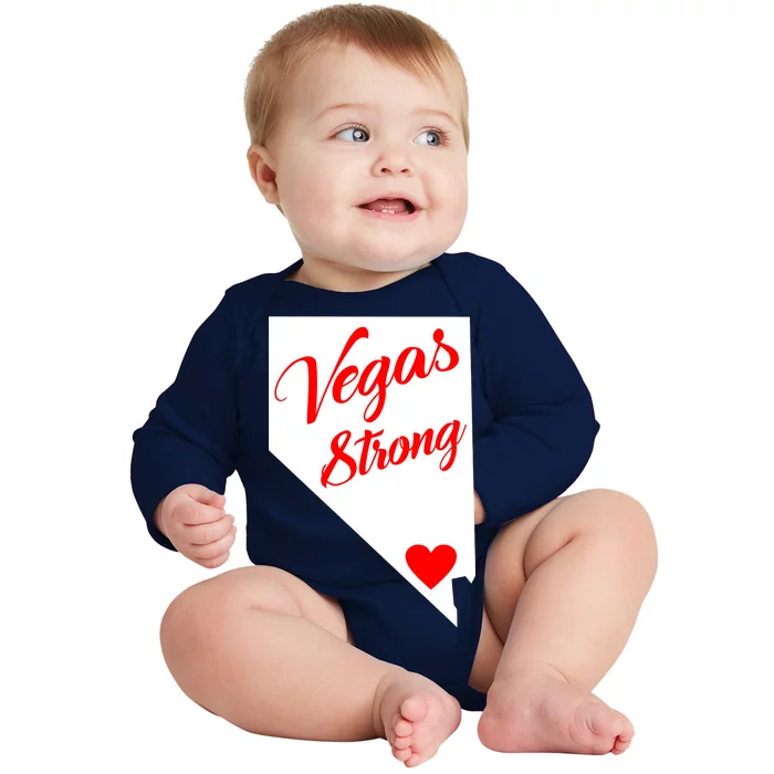 Vegas Strong Nevada Heart Script Baby Long Sleeve Bodysuit