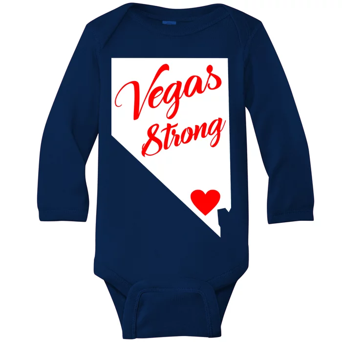 Vegas Strong Nevada Heart Script Baby Long Sleeve Bodysuit