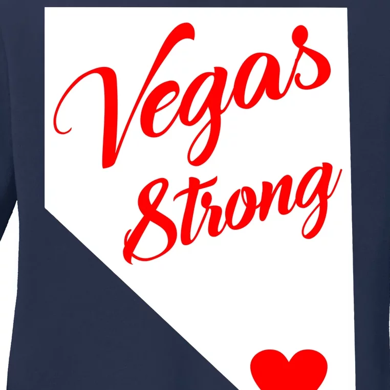 Vegas Strong Nevada Heart Script Ladies Long Sleeve Shirt