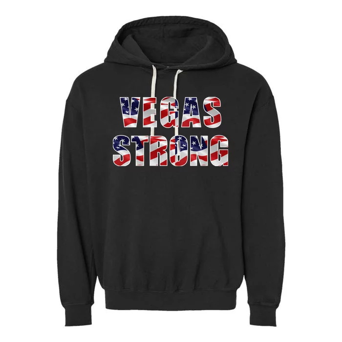 Vegas Strong USA Flag Garment-Dyed Fleece Hoodie