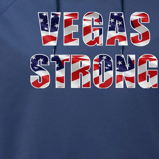 Vegas Strong USA Flag Performance Fleece Hoodie