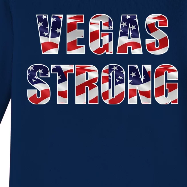 Vegas Strong USA Flag Baby Long Sleeve Bodysuit