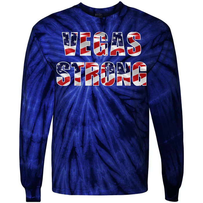 Vegas Strong USA Flag Tie-Dye Long Sleeve Shirt